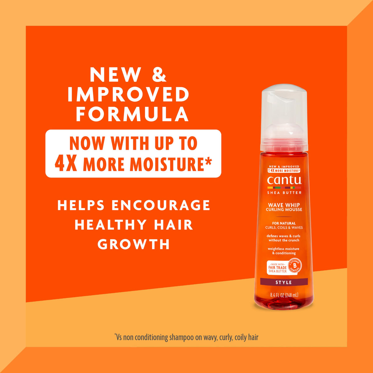 Cantu back label closeup displaying ingredients and usage directions