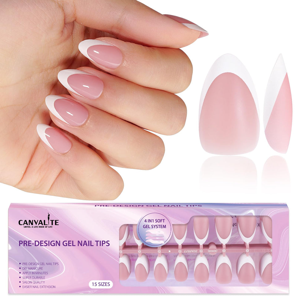 CANVALITE front packaging showing 300-piece French tip set and quick application benefit