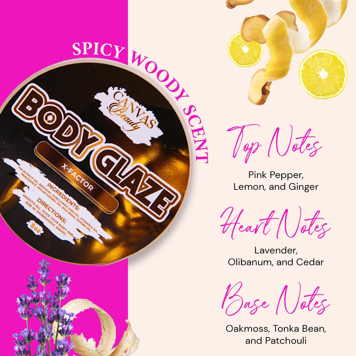 Canvas Beauty jar opened revealing glossy body glaze ready to apply