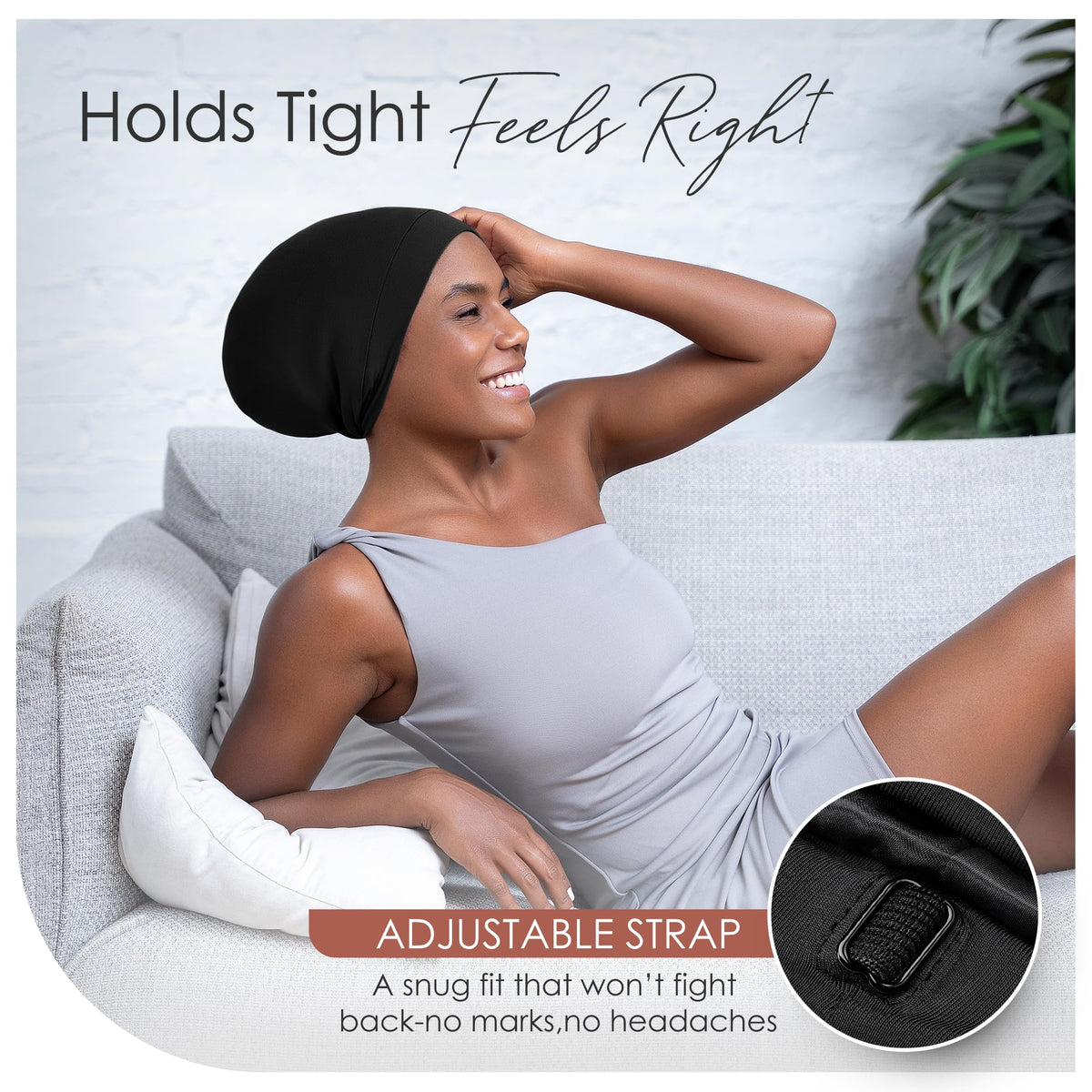 CAPLORD adjustable band detail for secure, comfortable fit