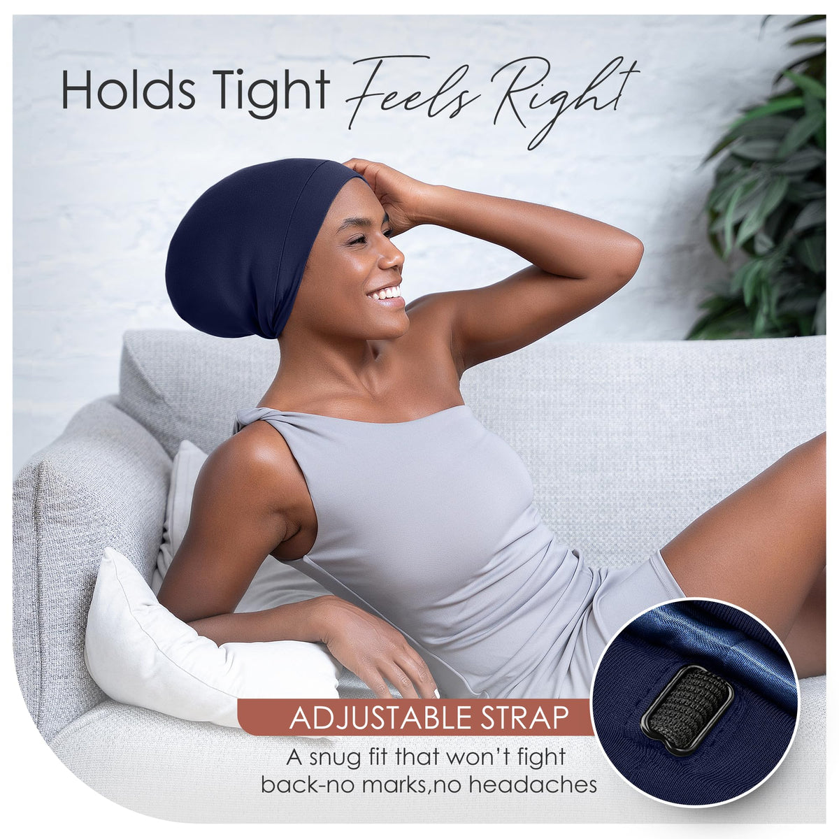CAPLORD adjustable toggle detail demonstrating custom fit comfort for any head size
