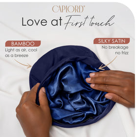 CAPLORD close-up of satin lining highlighting smooth interior that reduces friction