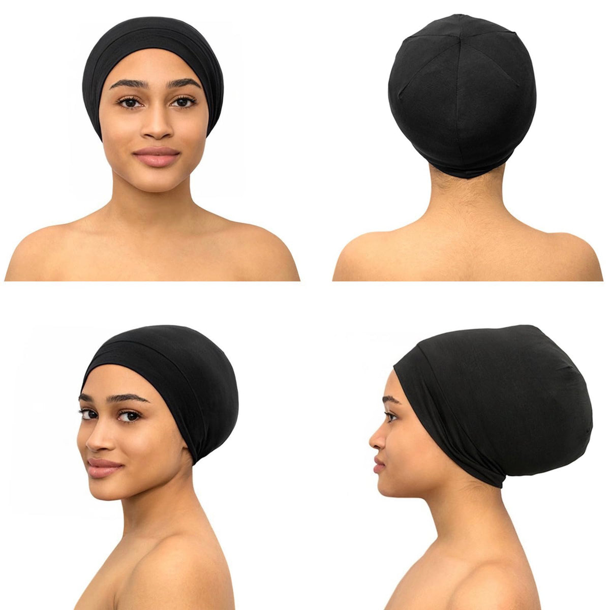 CAPLORD bonnet on locs showing roomy fit and reduced tangling benefit