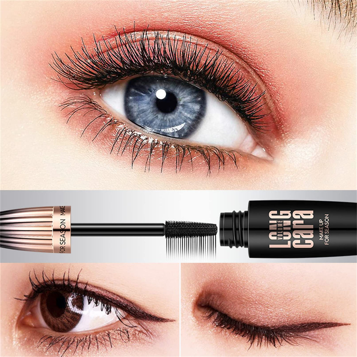 Cappuvini mascara tube next to ruler for clear size comparison benefit