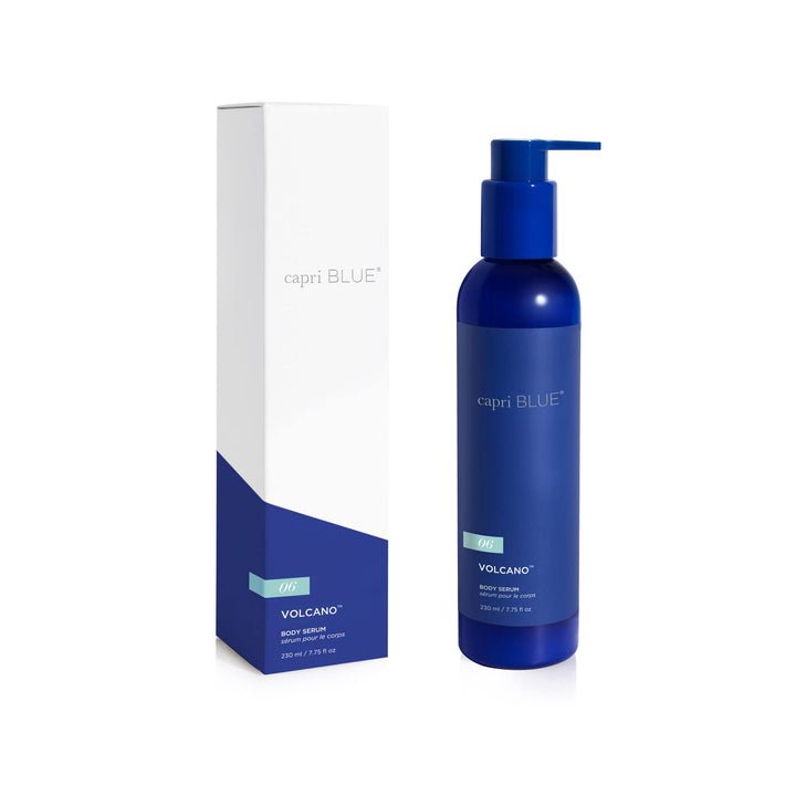 Capri Blue Volcano front bottle showing fragrance and hydrating benefits