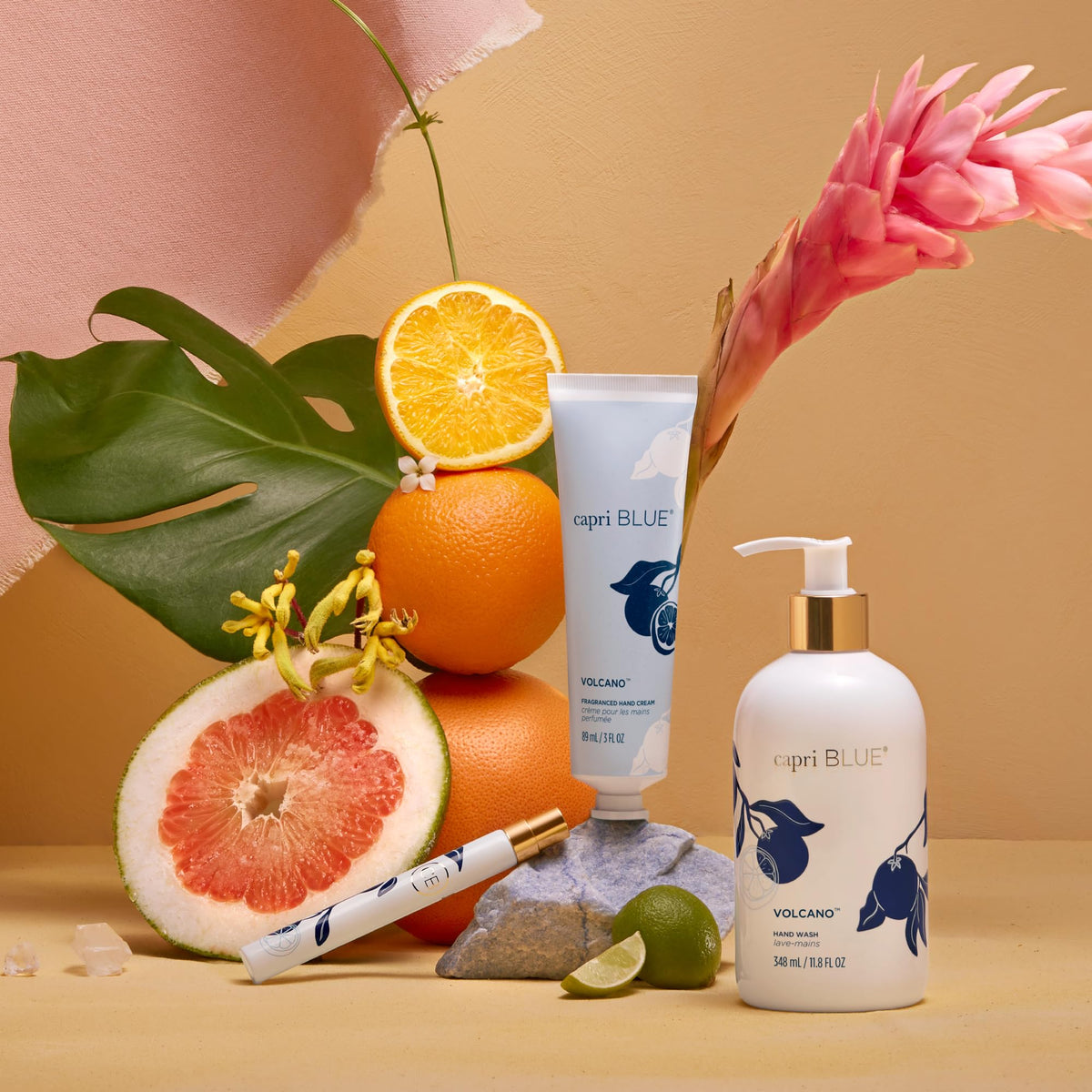 Capri Blue Volcano foamy lather texture on hand showing moisturizing glycerin benefit
