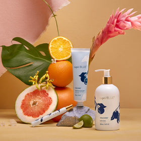 Capri Blue Volcano foamy lather texture on hand showing moisturizing glycerin benefit
