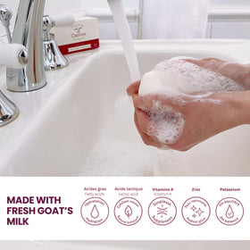 Caprina by Canus close-up of bar texture highlighting creamy lather and moisturizing feel