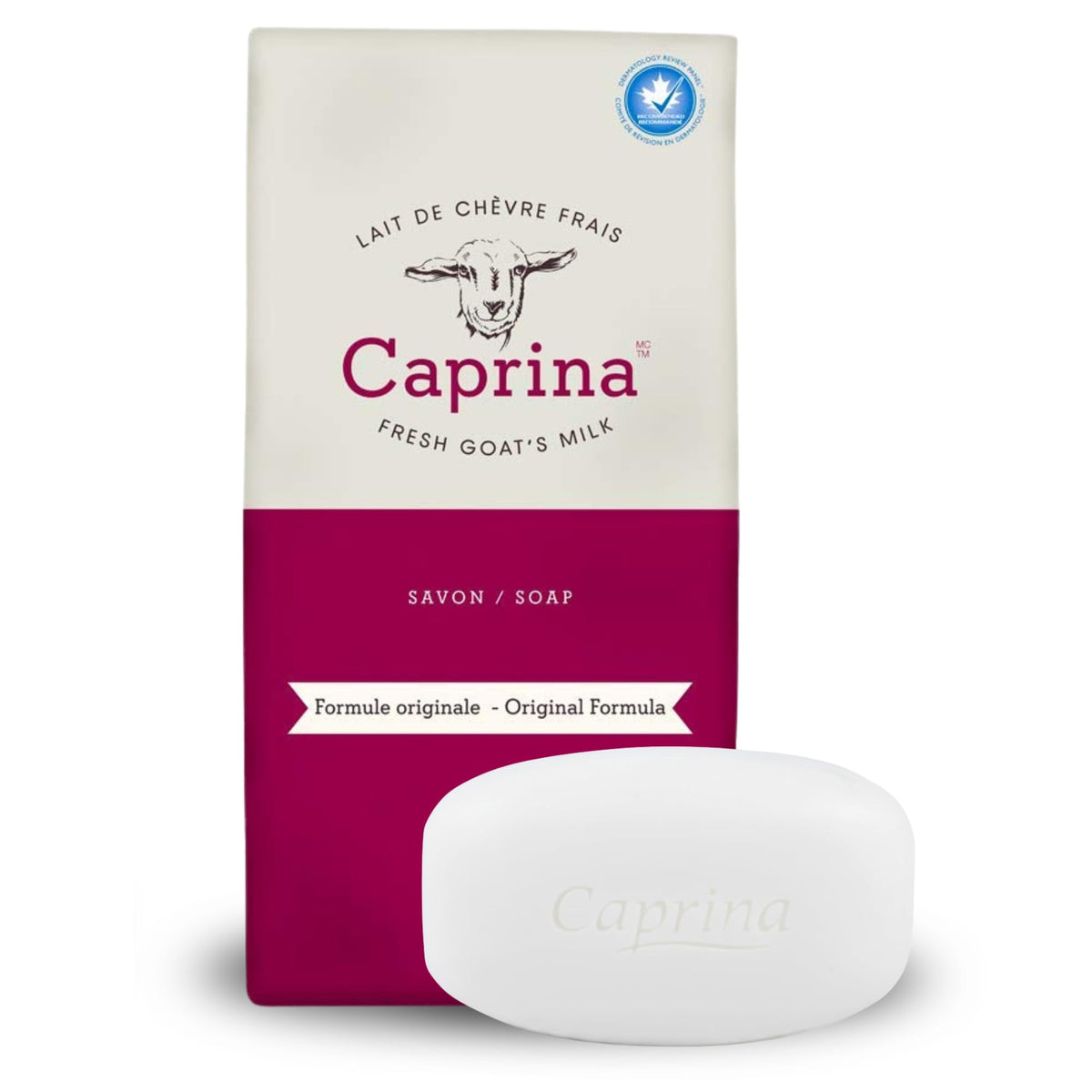 Caprina by Canus front packaging showing six bars and product details for easy selection