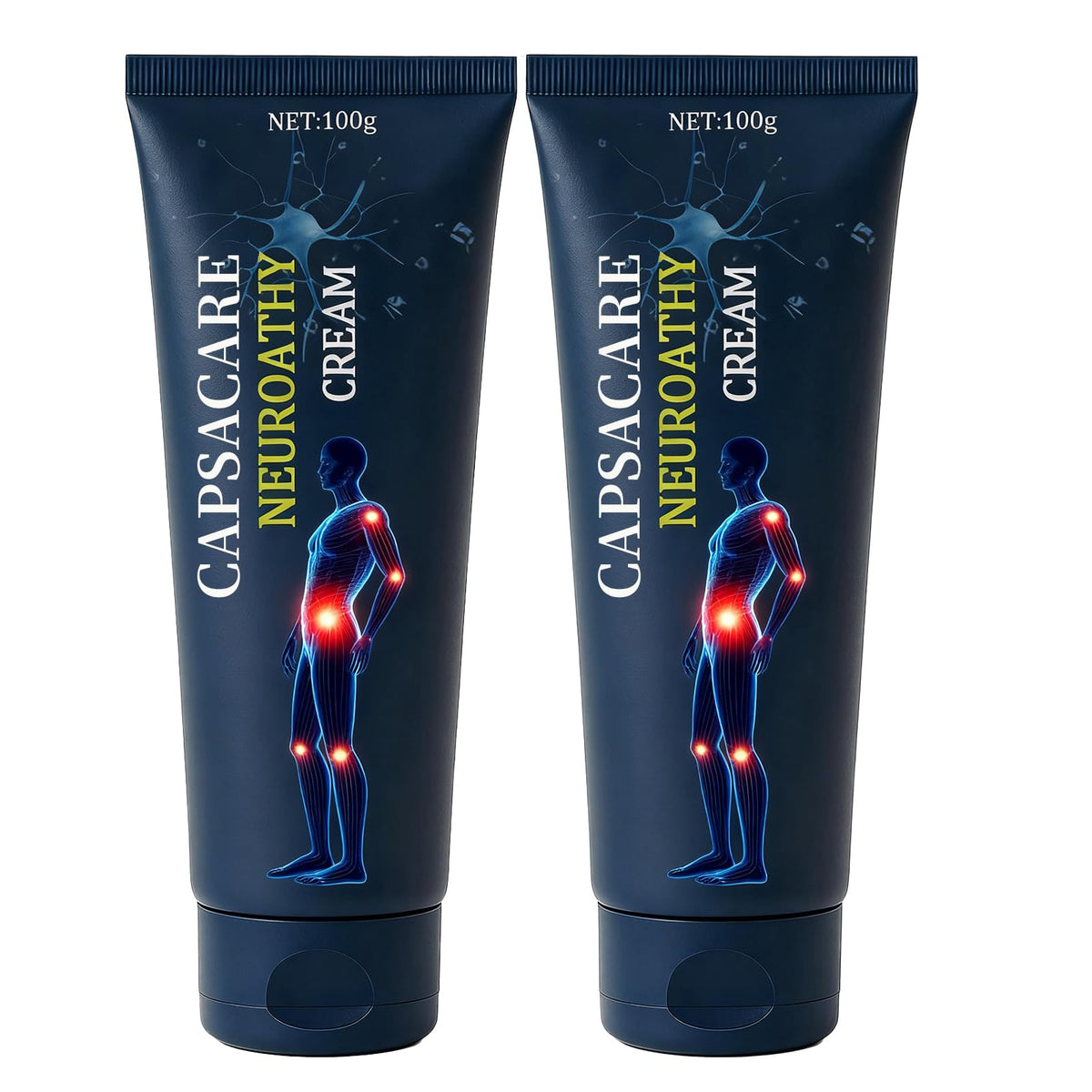 Capsacare front packaging showing product identity and size benefits
