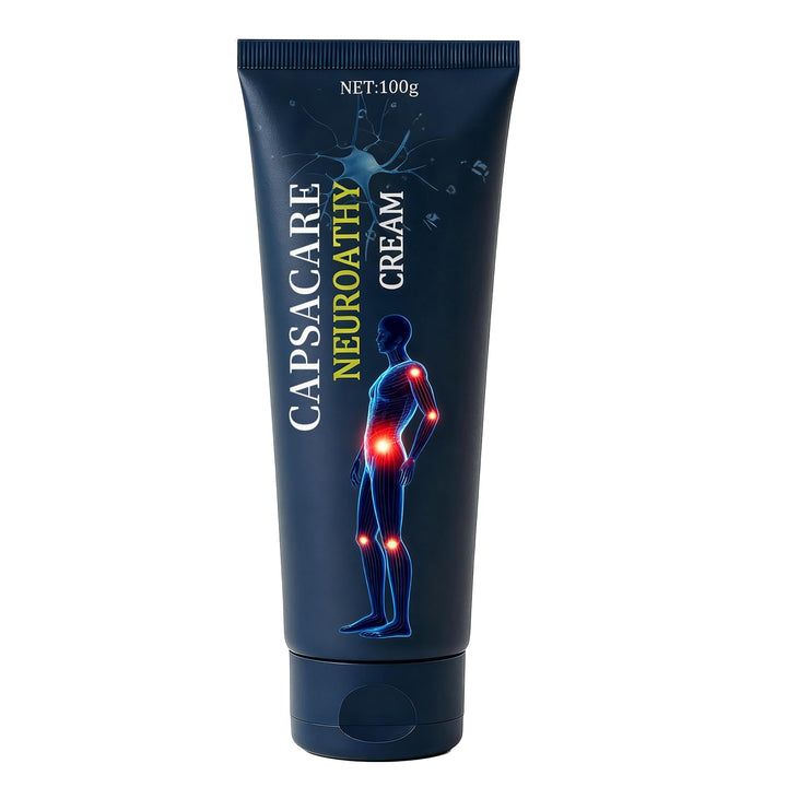 Capsacare front tube showing brand and 100g size for clear product identification and convenience