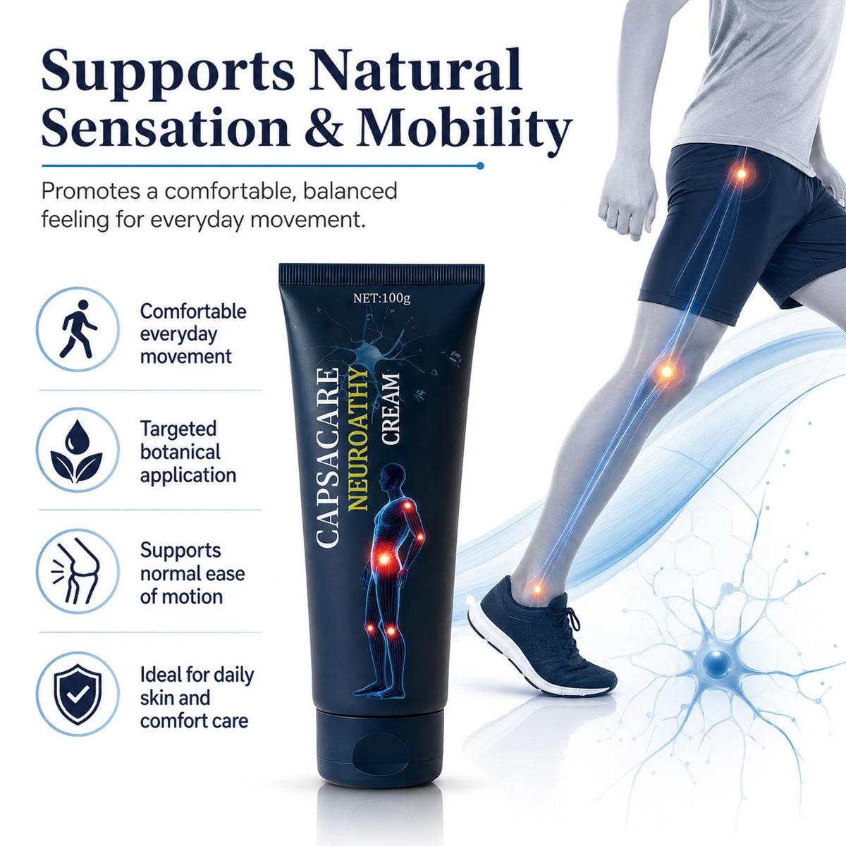 Capsacare being massaged into hand for quicker skin absorption