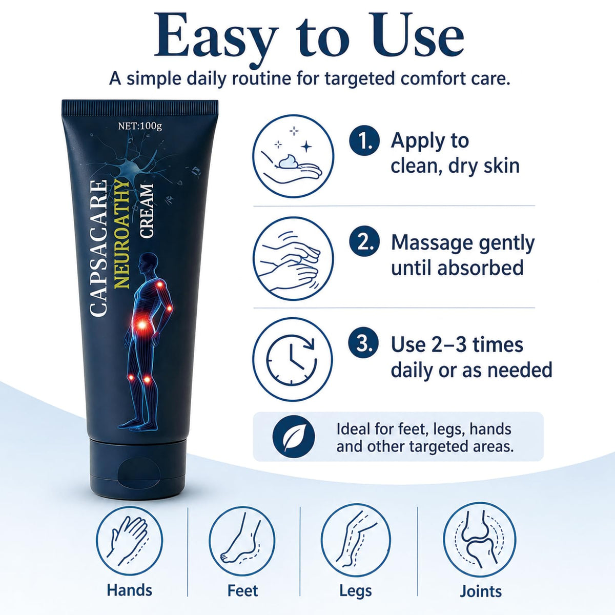 Capsacare on a bathroom counter in a clean lifestyle scene implying daily routine compatibility