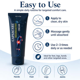 Capsacare on a bathroom counter in a clean lifestyle scene implying daily routine compatibility