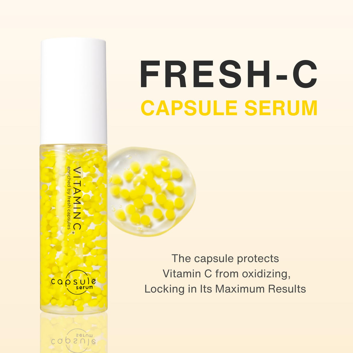CAPSULE SERUM stacked closed capsules highlighting hygienic single-dose design