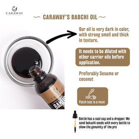 CARAWAY bakuchi oil close-up texture highlighting clear concentrated extract