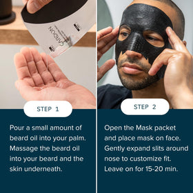 Cardon beard oil pipette dispensing oil to soften and hydrate beard