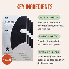 Cardon mask applied on bearded man showing comfortable fit and hold