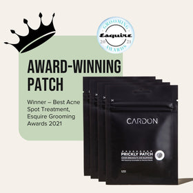 Cardon box open with visible patches illustrating easy access and hygiene