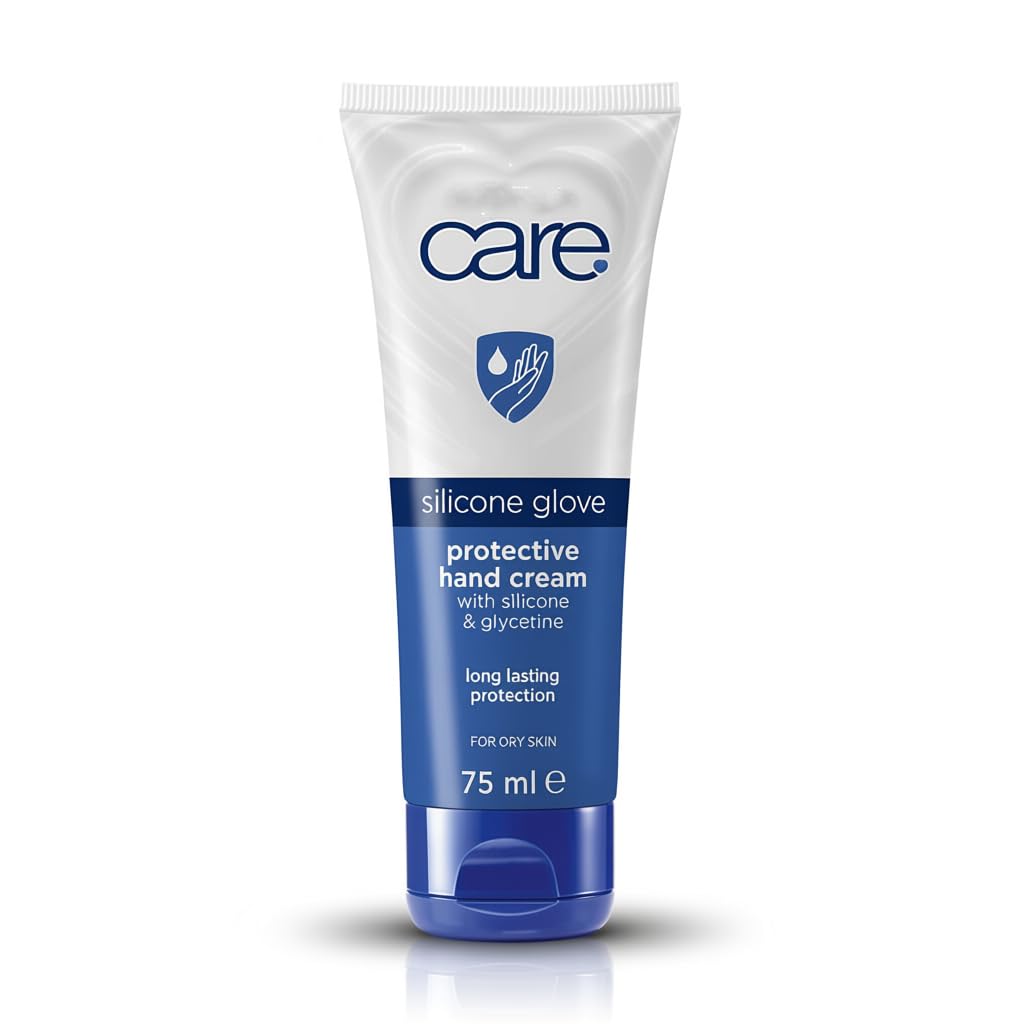 Generic Care silicone glove front packaging showing tube and branding for easy identification and protection