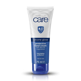 Generic Care silicone glove front packaging showing tube and branding for easy identification and protection
