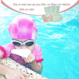 careboree stacked wipes highlighting thickness and durability, strong absorbency benefit