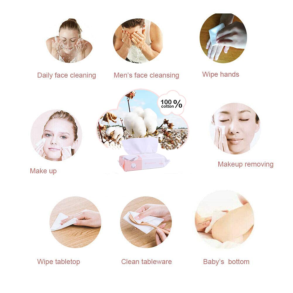 careboree wipe gently cleaning a baby cheek, soft care and lint-free finish