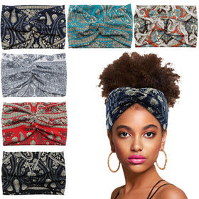 Carede front view pack of six headbands showing colors and design benefits