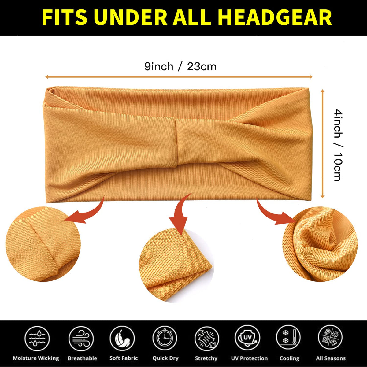Carede headband worn during yoga providing secure sweat-wicking hold