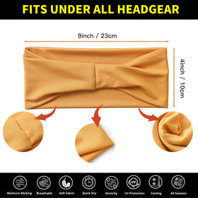 Carede headband worn during yoga providing secure sweat-wicking hold