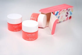 CARE:NEL application on lips showing thin layer applied for overnight moisture