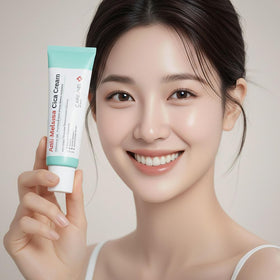 CARE:NEL cream texture close-up demonstrating lightweight, hydrating finish