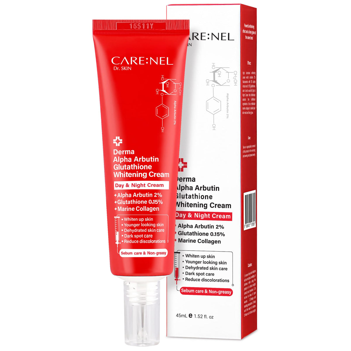 CARE:NEL front jar view showing compact 45ml packaging and clear branding benefit