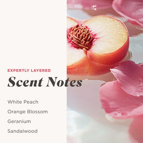Caress bottle label and ingredients list highlighting gentle formulation benefit