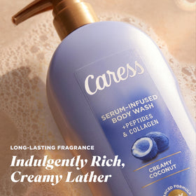 Artistic layout of lychee pineapple and coconut representing Caress fragrance layers