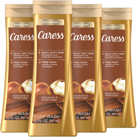 Caress front packaging showing shea butter brown sugar scent and lasting fragrance