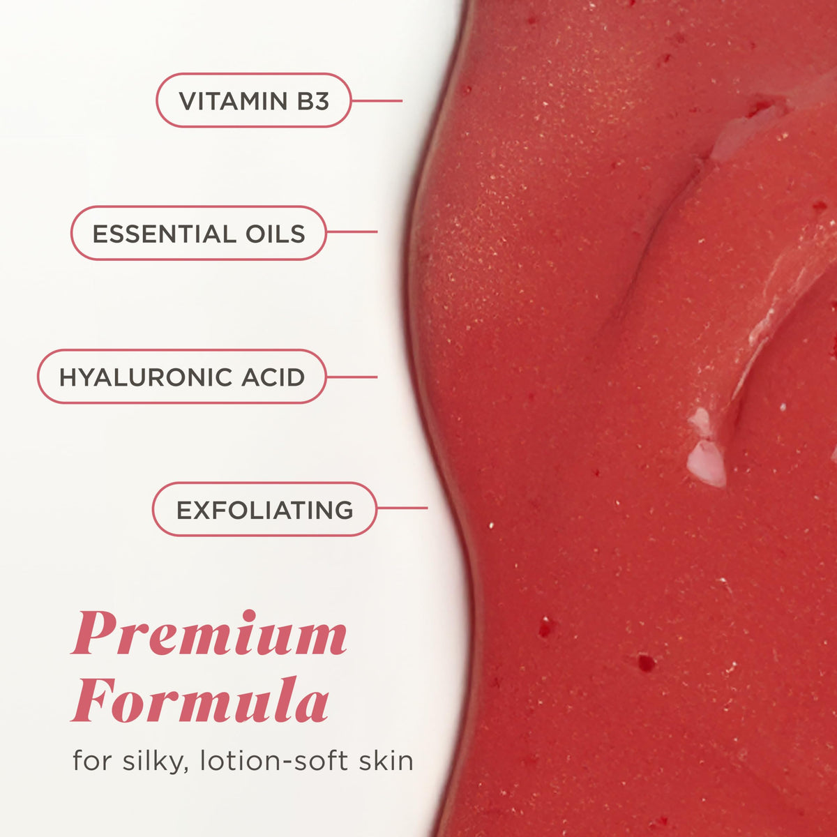 Hand applying Caress lather to skin to show moisturized, silky finish