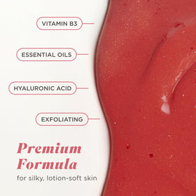 Hand applying Caress lather to skin to show moisturized, silky finish