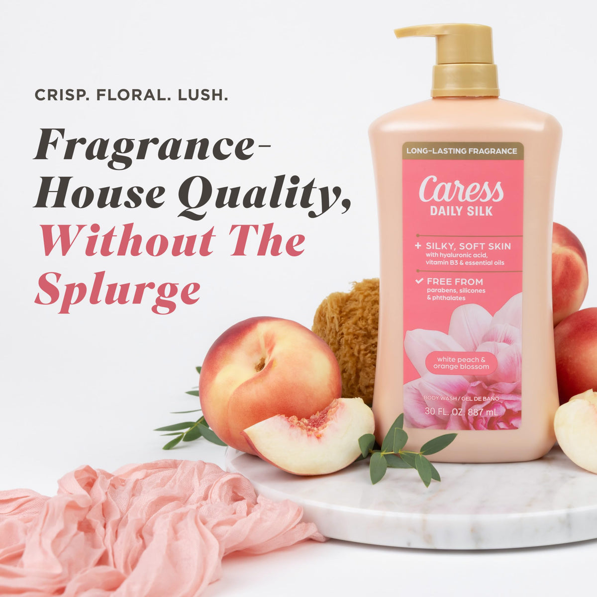 Caress rich creamy lather texture demonstrating moisturized skin benefit