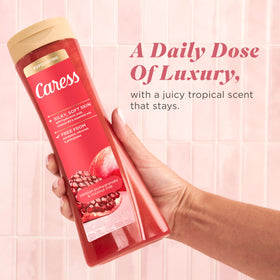 Lifestyle shower shelf with Caress for a fragrant, spa-like bathroom scene