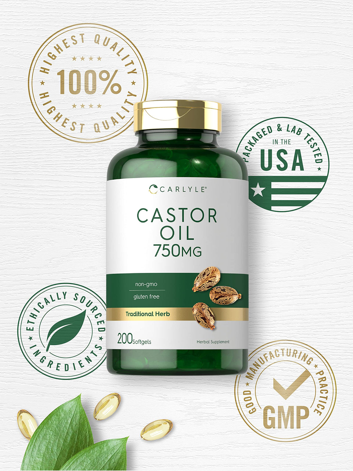 Carlyle supplement label ingredient panel highlighting non-GMO and allergen-free