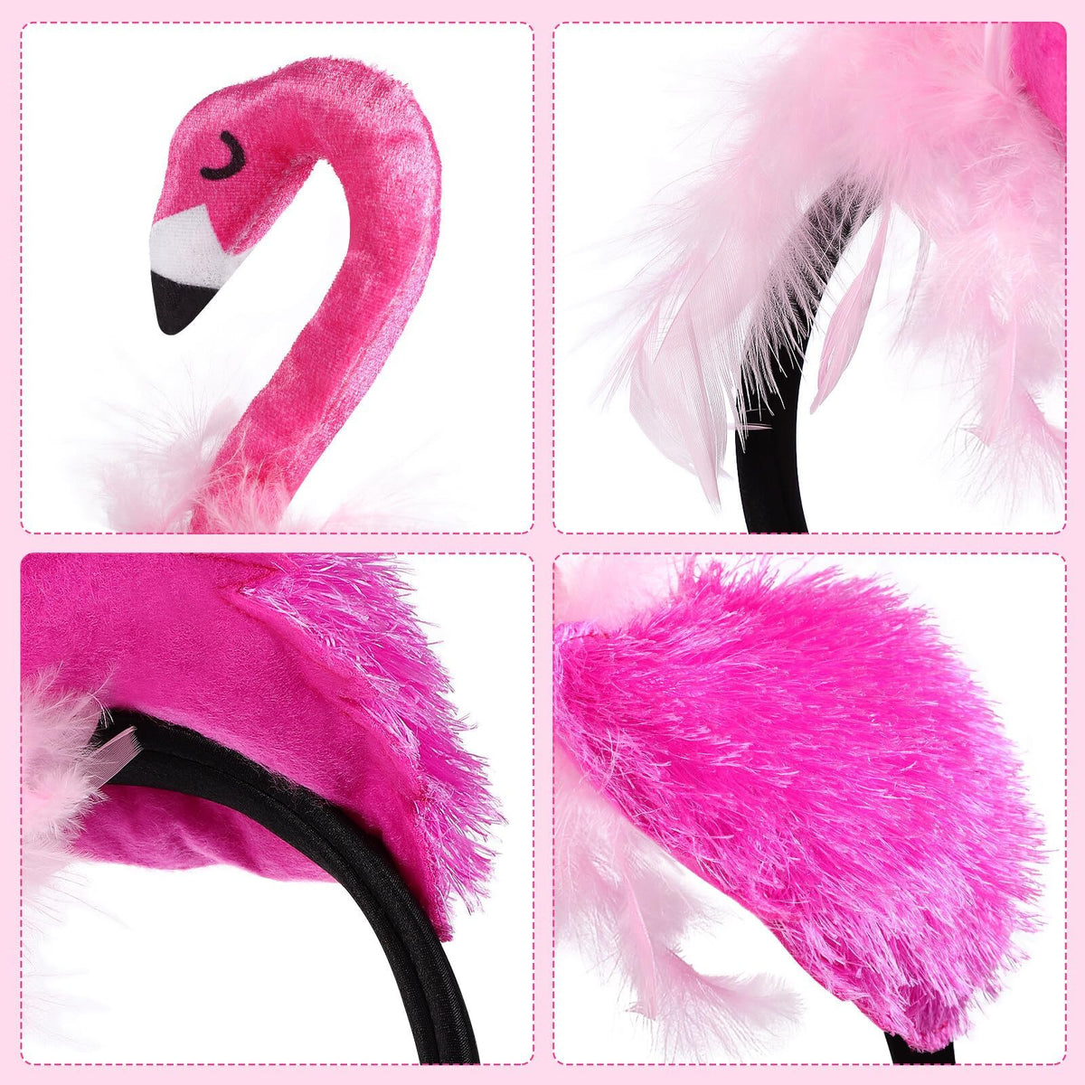 CARMELIT flamingo headband close-up of texture highlighting durable material