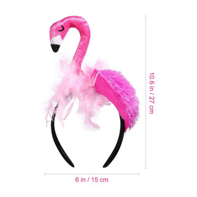 CARMELIT flamingo headband worn at a party conveys playful vibe and photo-ready style