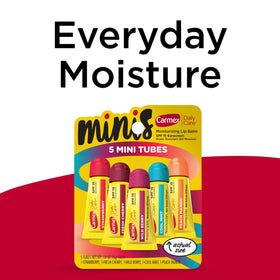 Carmex flavor arrangement displaying five mini tubes for variety and gifting