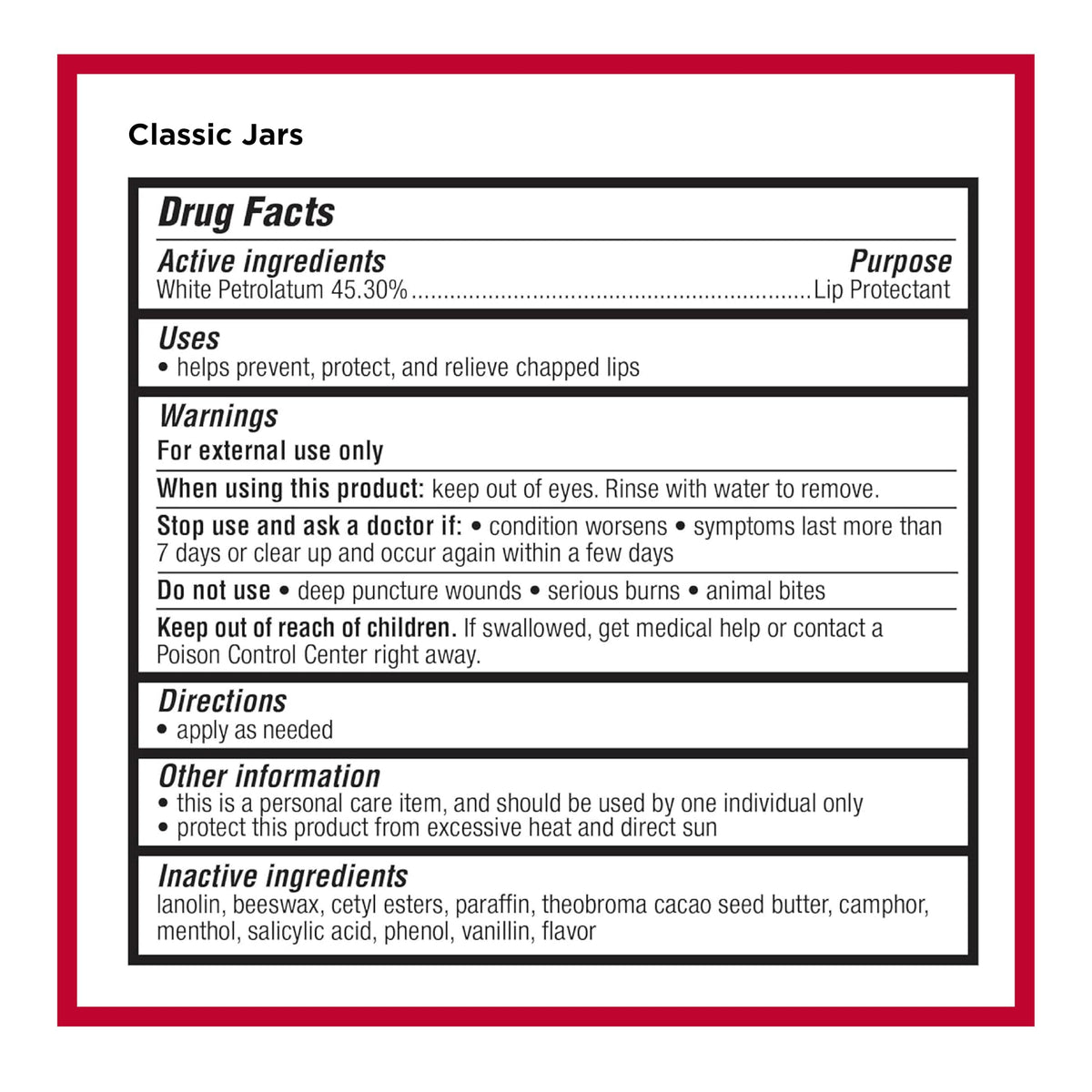 Carmex jar application on fingers illustrating thick balm for targeted care