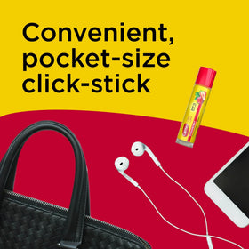 Back label close-up on Carmex showing ingredient and SPF information for clarity