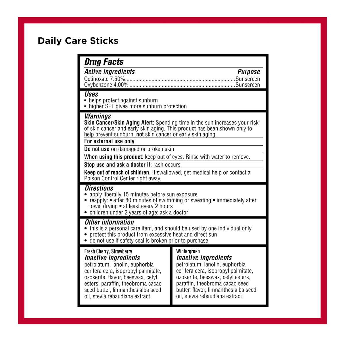 Carmex size scale with hand showing compact travel-ready benefit
