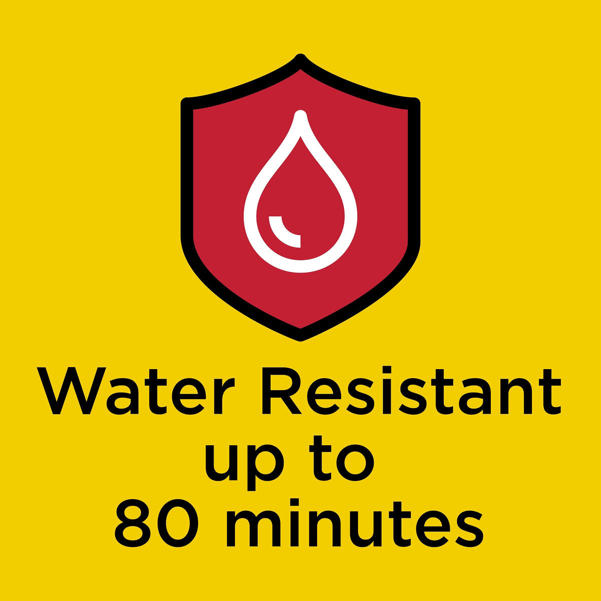 Carmex tube near water illustrating up to 80 minutes water resistance