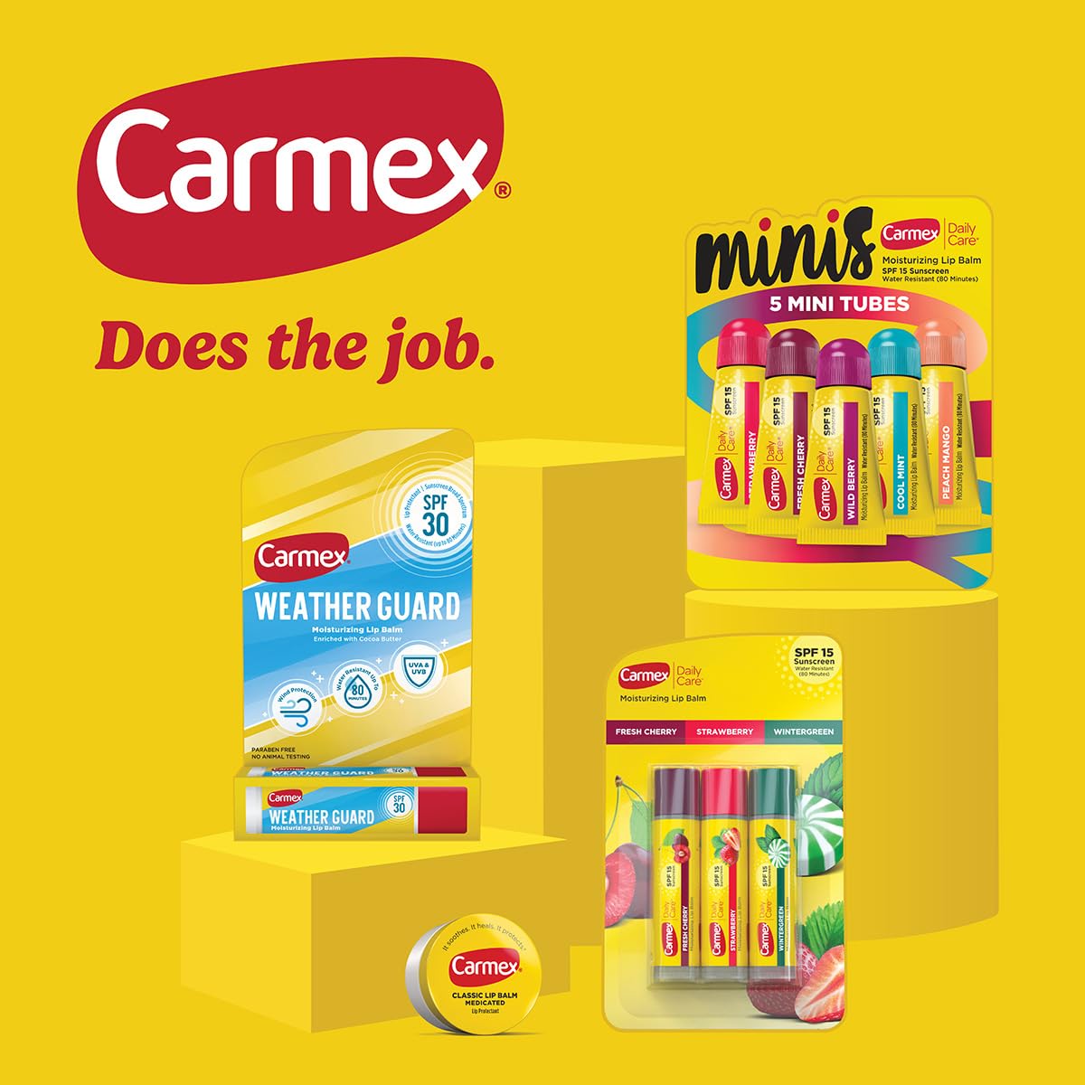 Carmex water-resistant demo during swim showing lasting protection