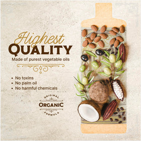 Carolina Castile Soap almond ingredients label view highlighting organic oils benefit